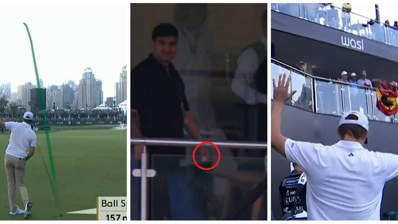 WATCH: Fan tries to pinch golf ball after pro hits wild shot into grandstand!
